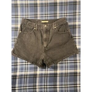 Levis High Waisted Mom Shorts Washed Black Denim Size 32 A1965-0000 Womens